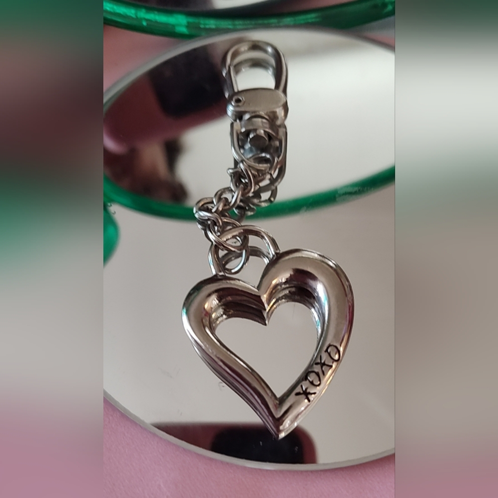 XOXO Heart Keychain/ Bag Charm Organza Bag Included 2" X 1. 5